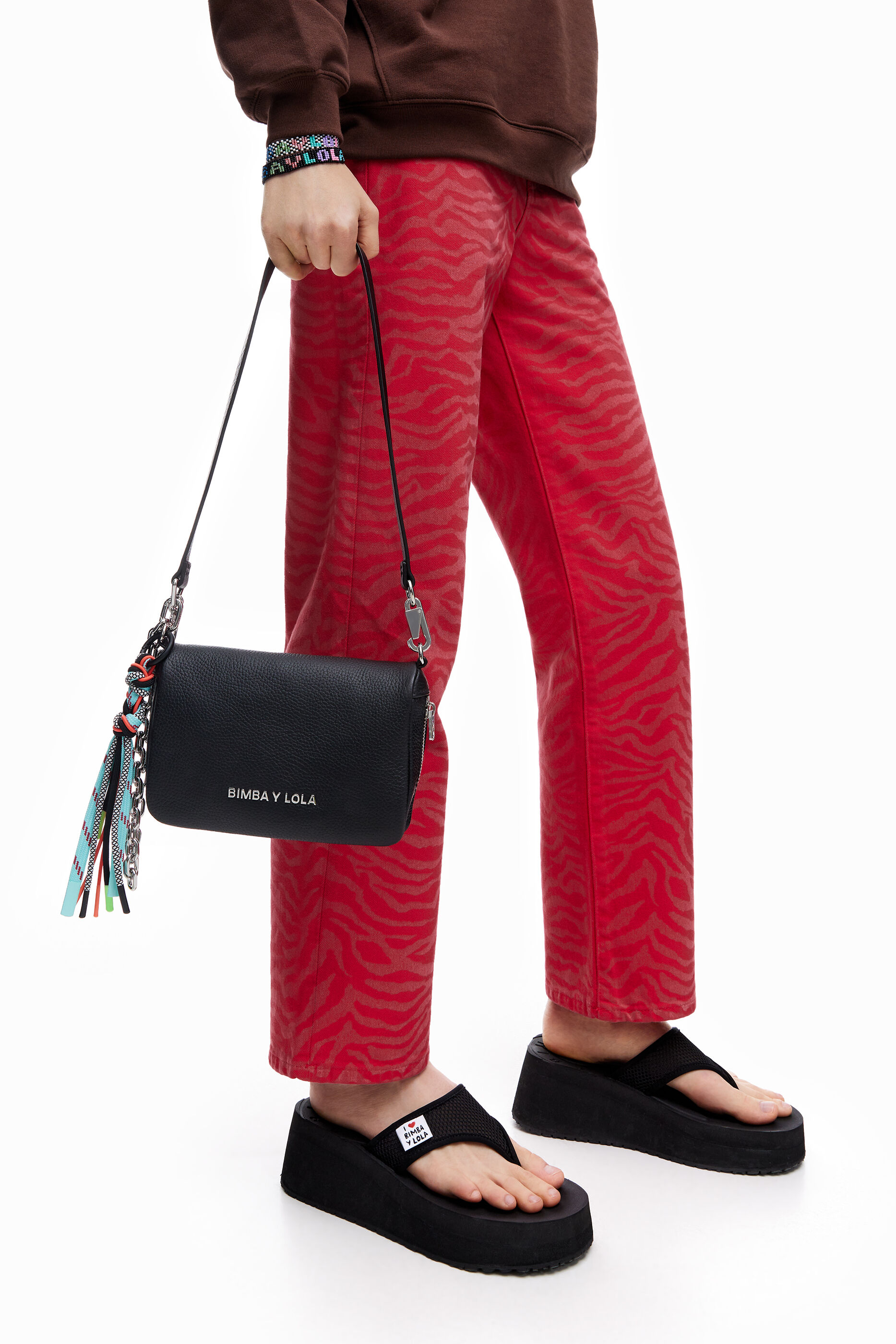 Bolso bandolera piel negro