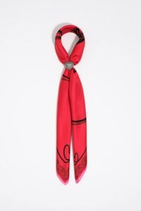 Heart and logo scarf bag charm