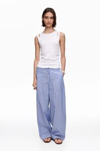 Blue striped cotton jogger trousers