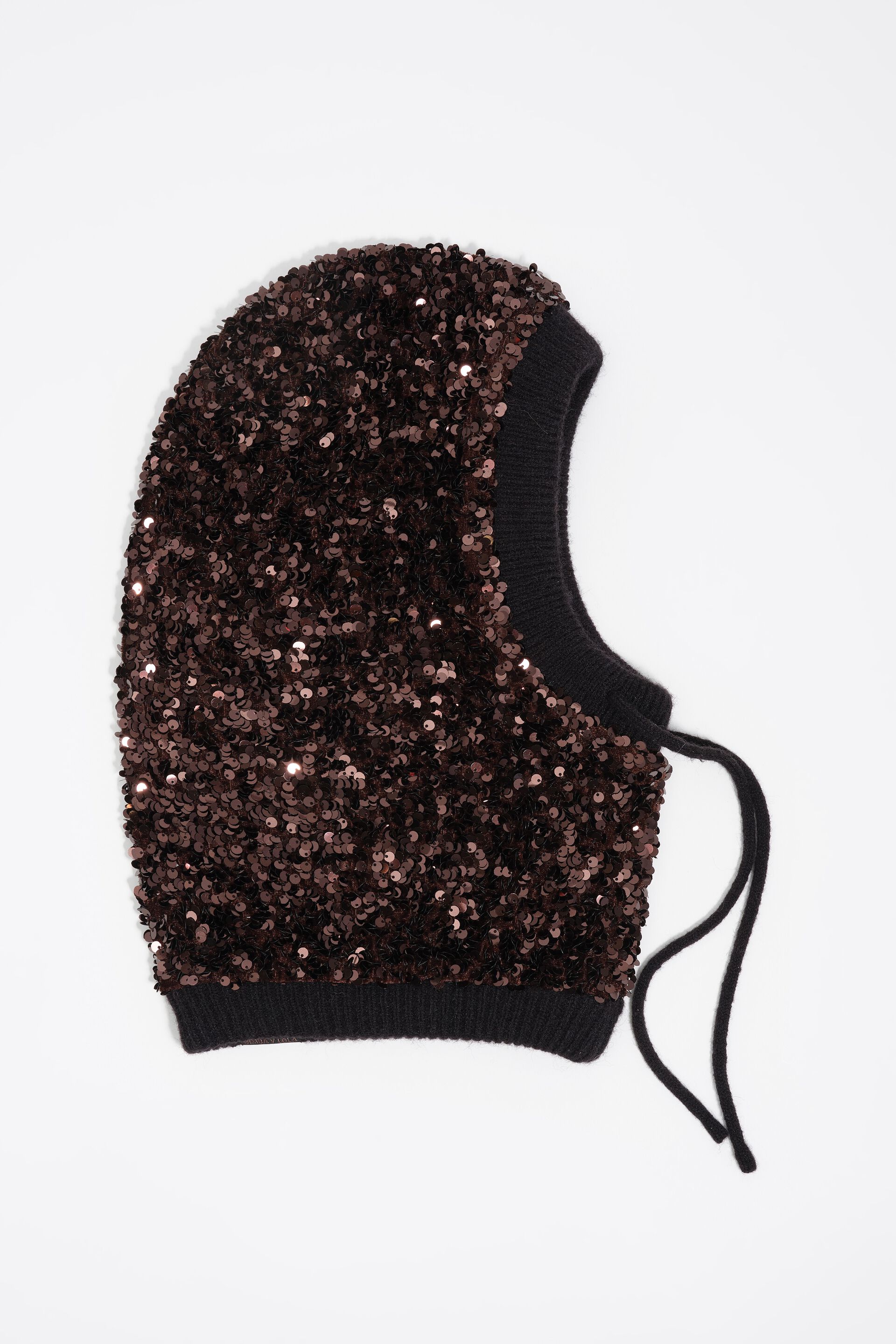 Brown knit sequins balaclava Knit Balaclava With Sequins - Etsy main image 2