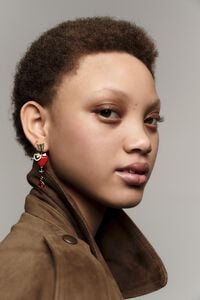 Gold heart and arrow earrings