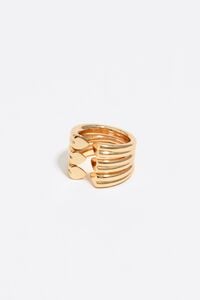 Anillo corazones dorado