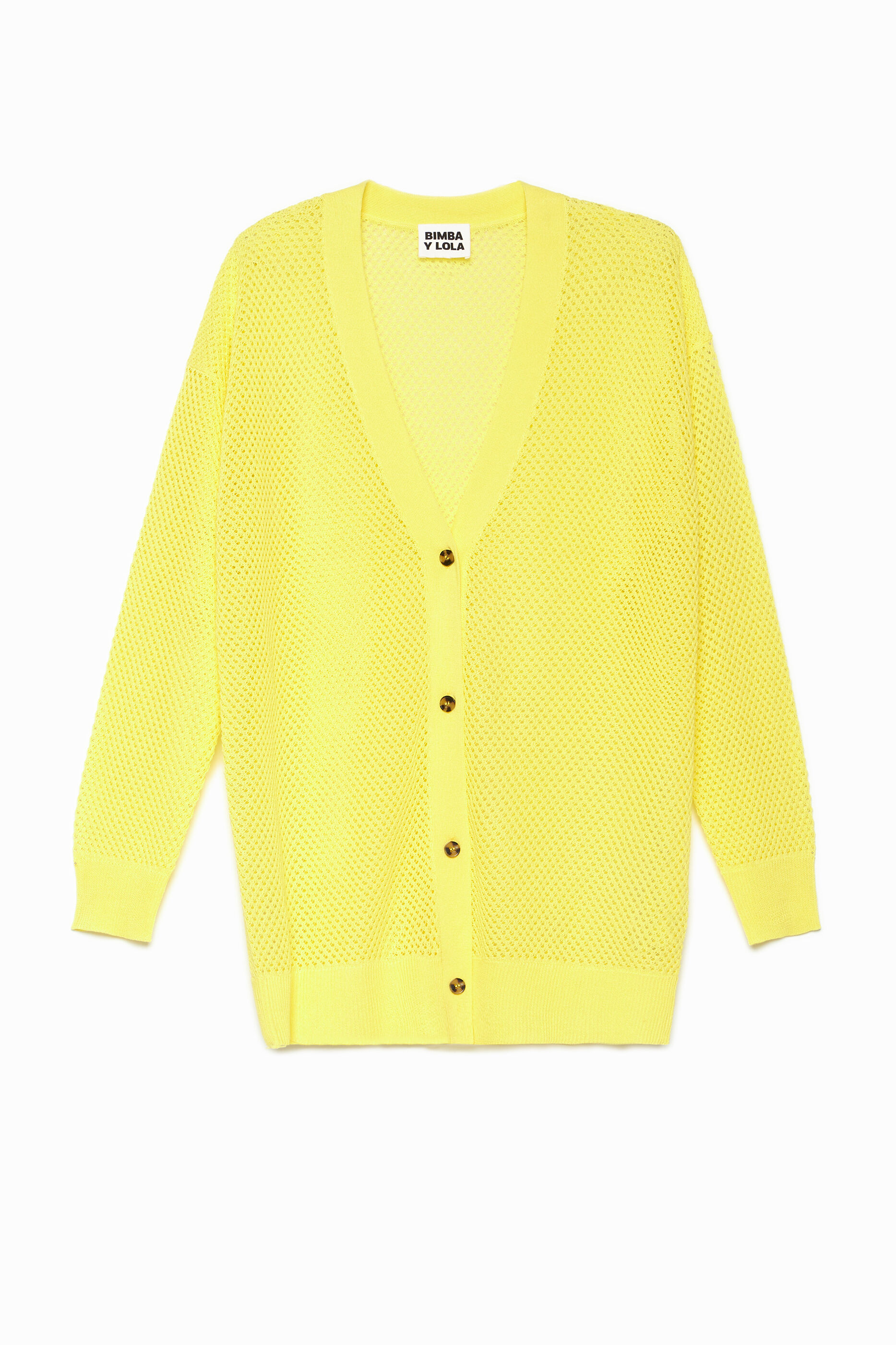 Yellow long cardigan