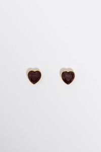 Pendientes coraz&oacute;n cristal topacio