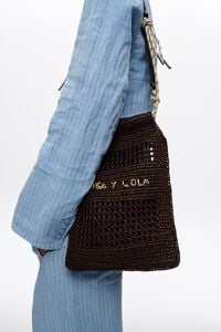 Small chocolate paper shoulder bag