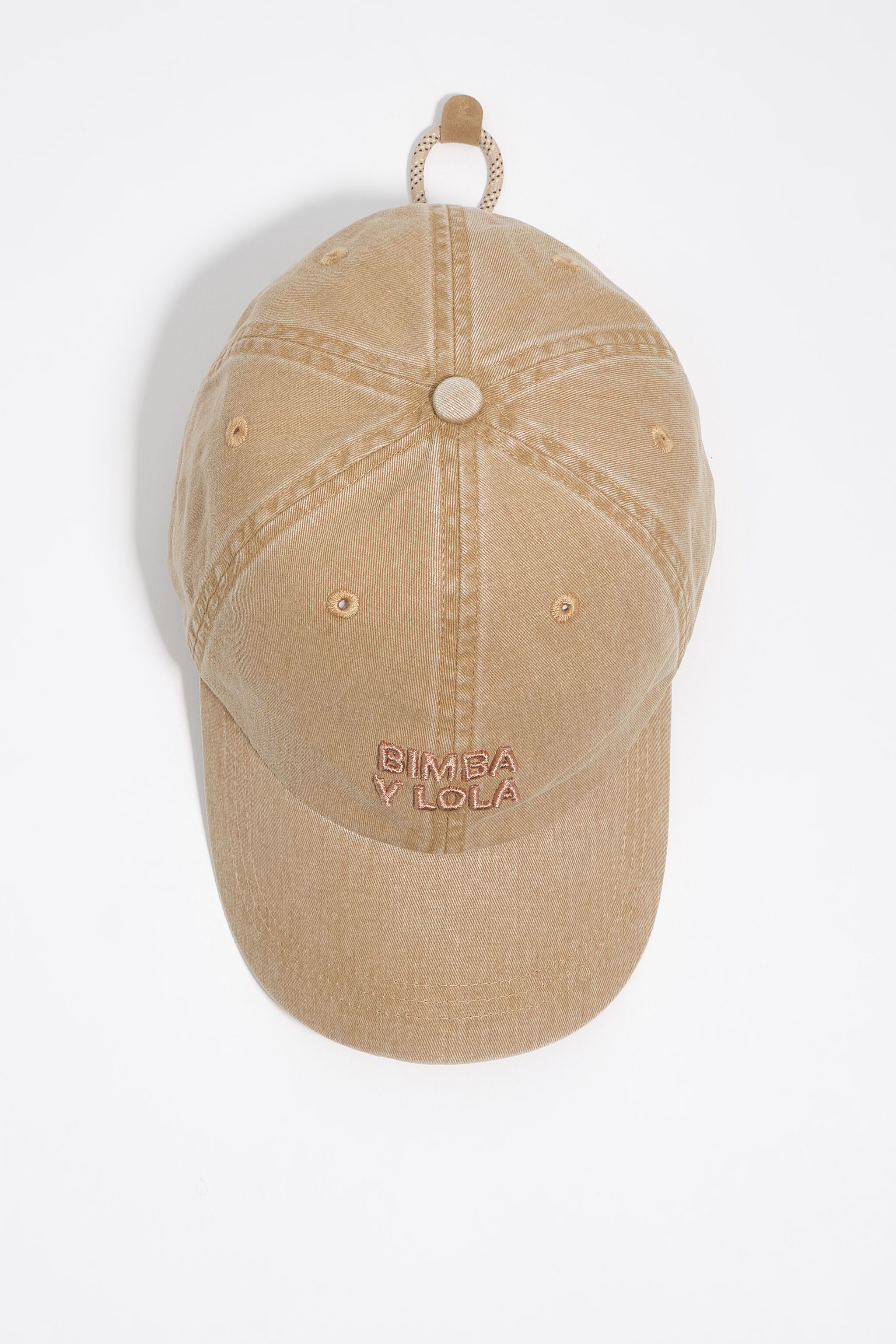 Washed camel cotton cap