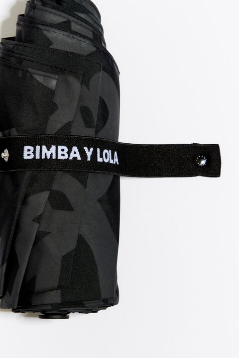 BIMBA Y Lola Black Umbrella Fuchsia Handle Un