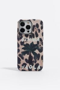 Бежевий чохол для iPhone 15 Pro Max з пальмою