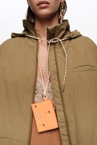 Small orange sorbet leather Palms card holder