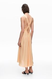 Orange silk cross-back dress