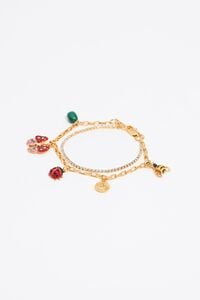 Браслет з ланцюжків з метеликом, сонечком та бджолою