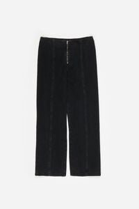 Black washed straight denim trousers