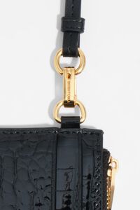 Black embossed crocodile card holder/coin purse