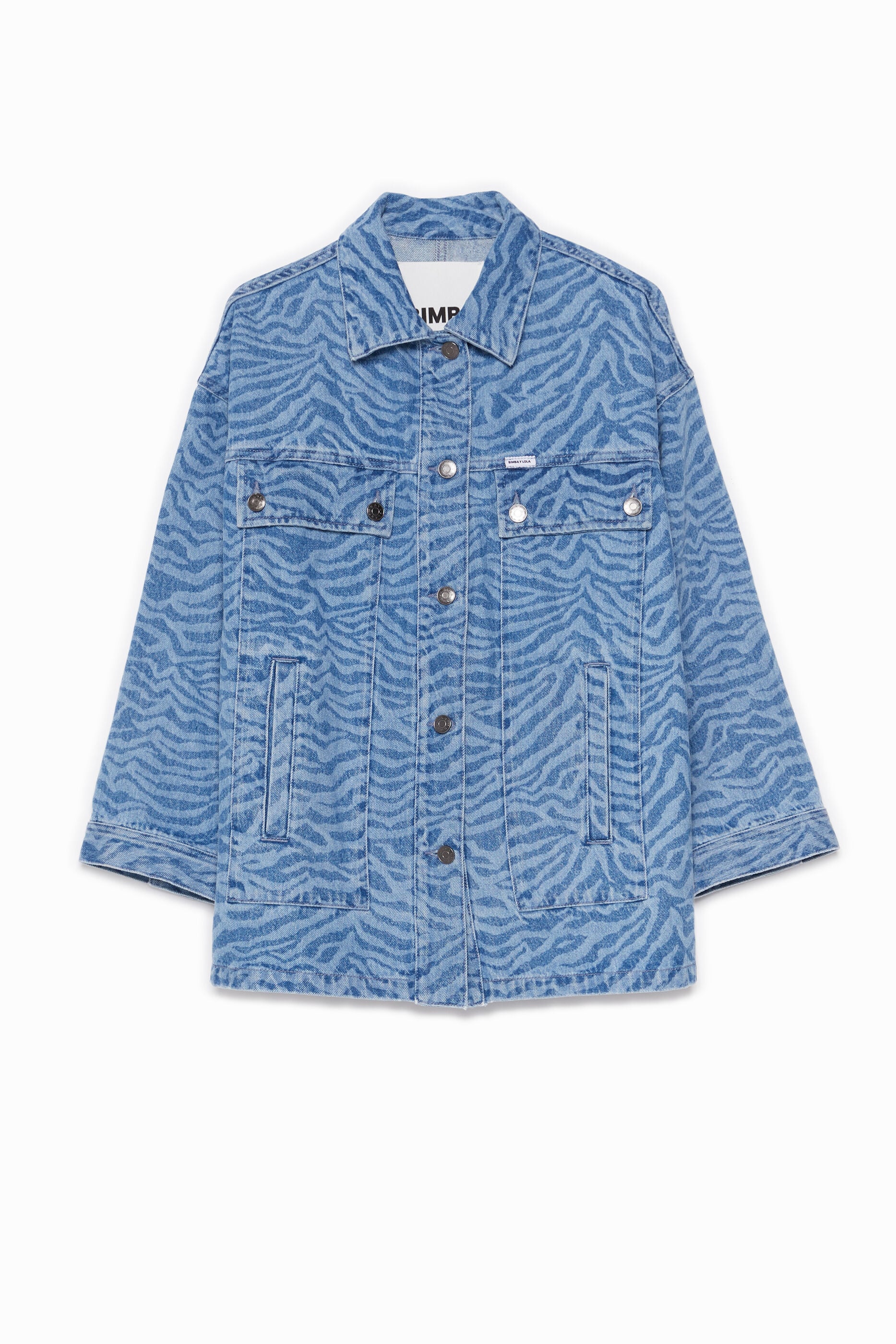 Blue Tiger print denim jacket