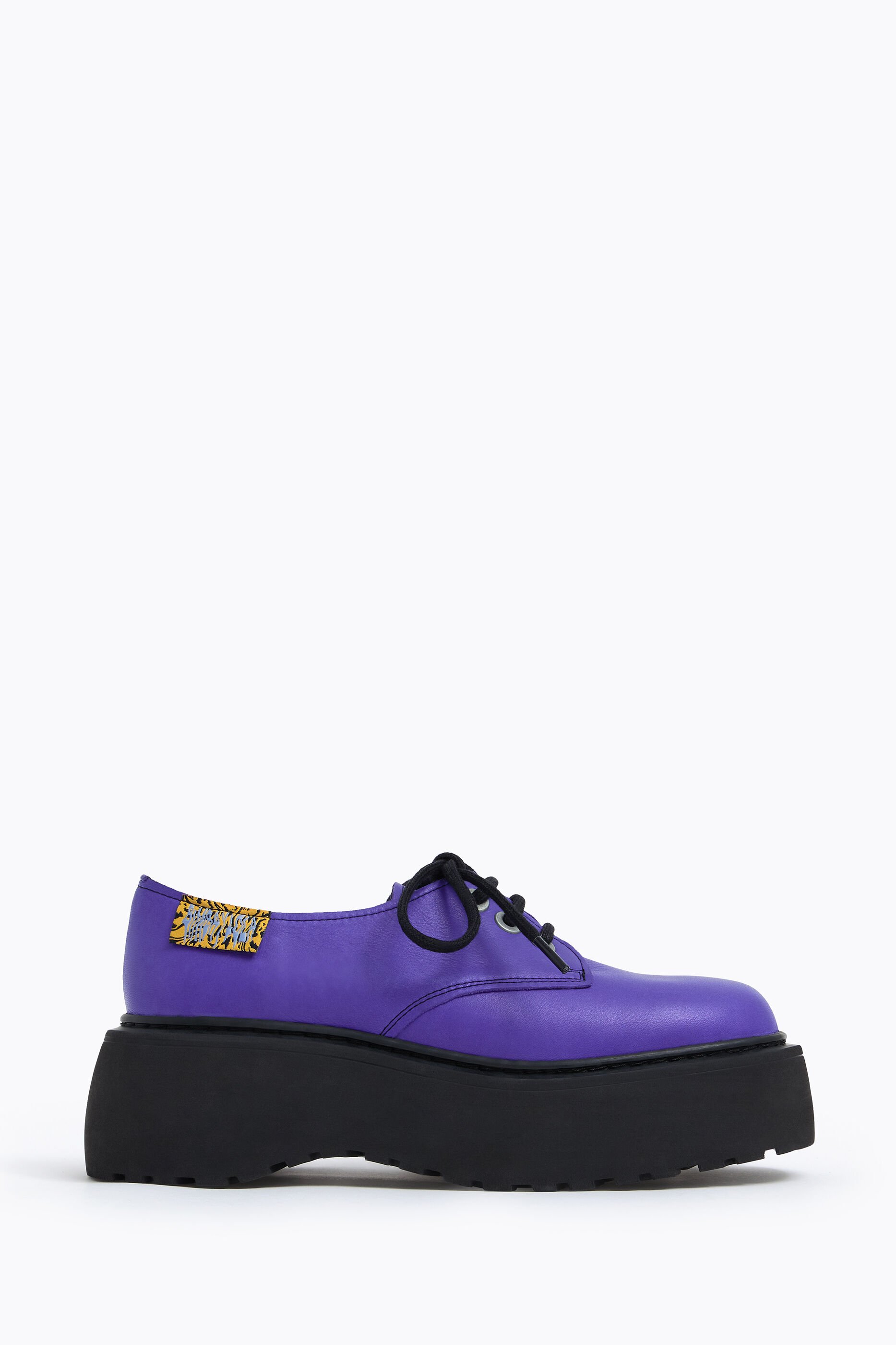 Schoenen blucher plateauzool violet