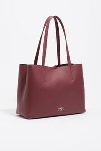 Burgundy leather Chihuahua shopper bag