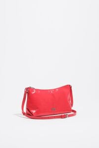 Mini acid red shiny leather crossbody bag