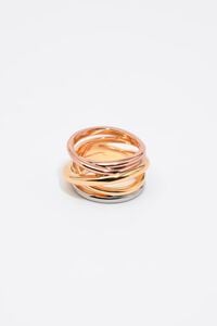 Intertwined multi-tone gold ring