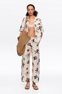 Samba barrel trousers with decorative stitching