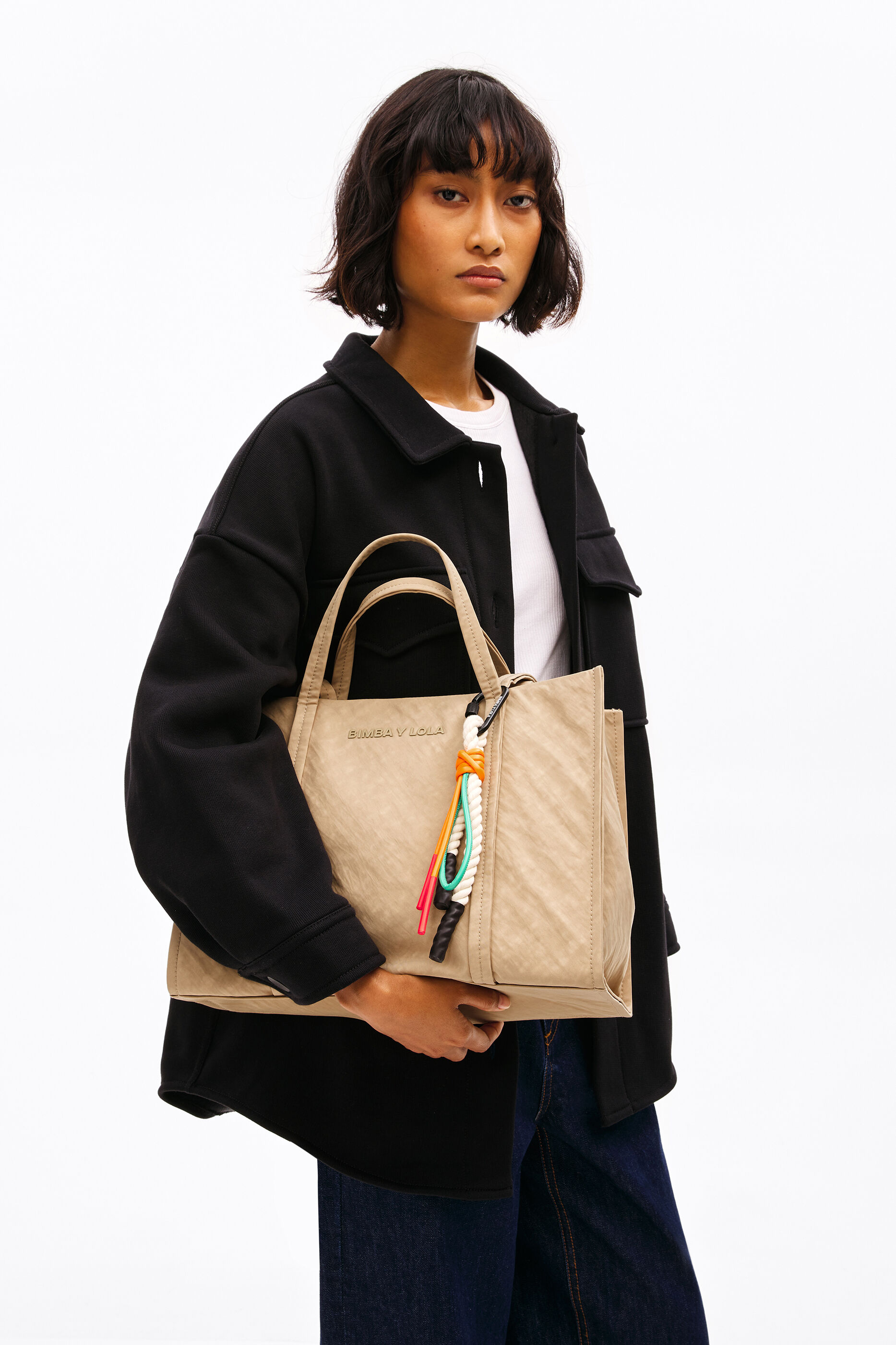 nylon shopper tote