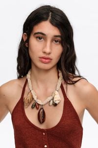 Natural seashell and stone necklace