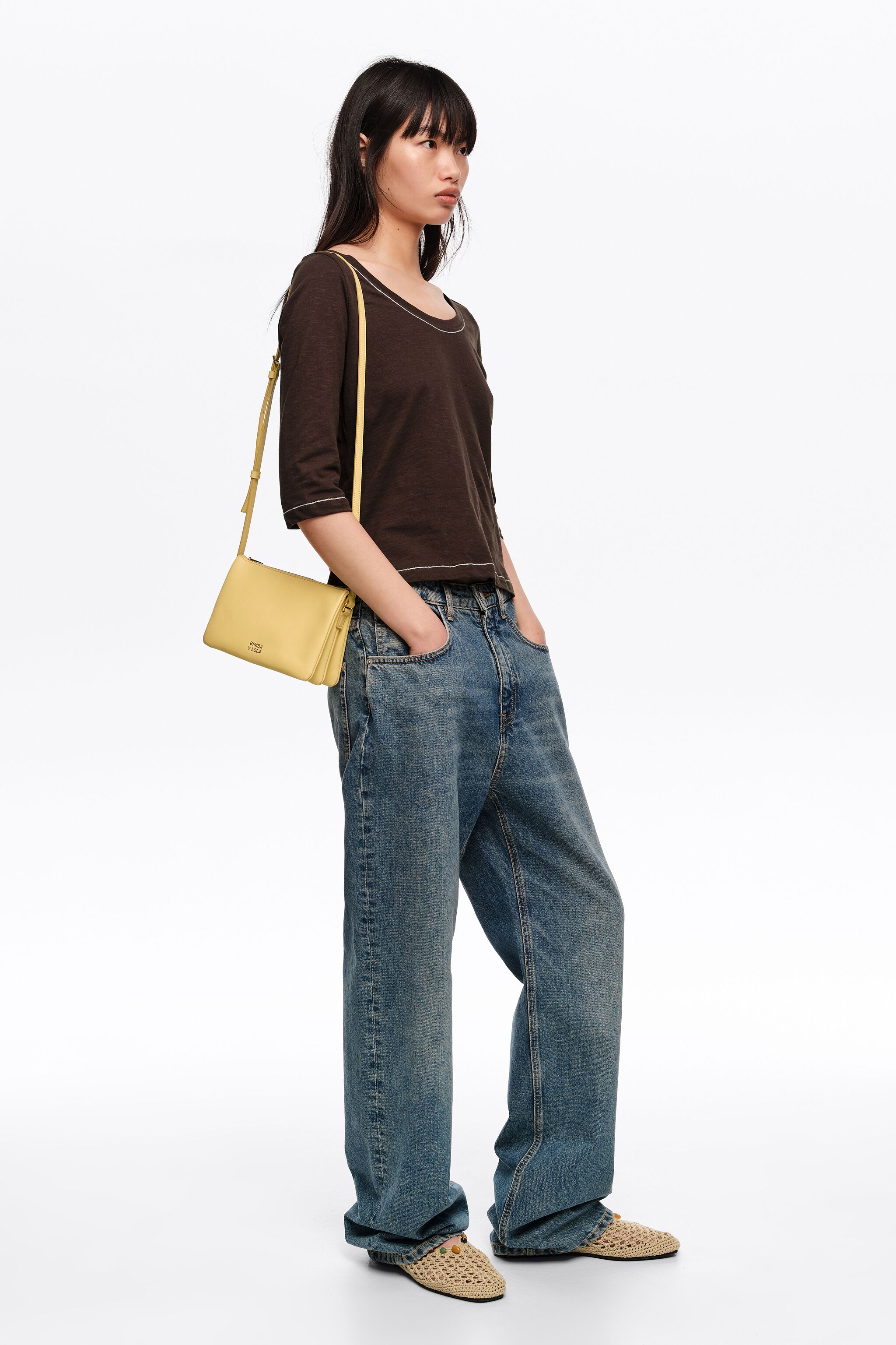 M*y様 bbbllllaaahhh 3-WAY CLUTCH BAG Banana mini leather triple clutch bag
