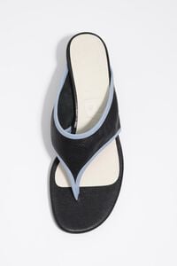 Black leather heel sandal