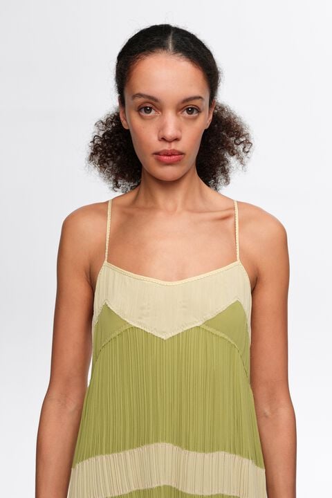 tone pleated dress Two Tone Pleated Mini Dress