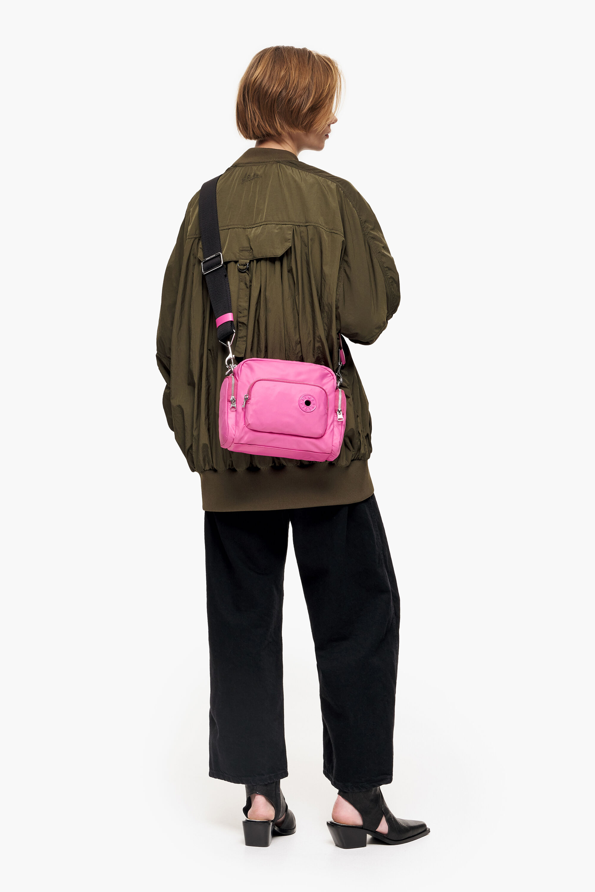 Sell Bimba Y Lola Nylon Medium Crossbody Bag - Pink