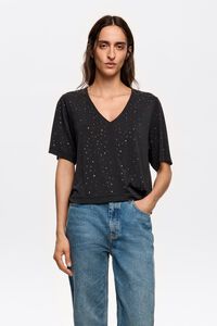 Black boxy stones T-shirt