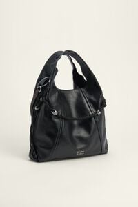 Paper Medium Black Leather Bag