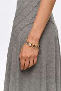 Multipstone bracelet crystals aged gold chain