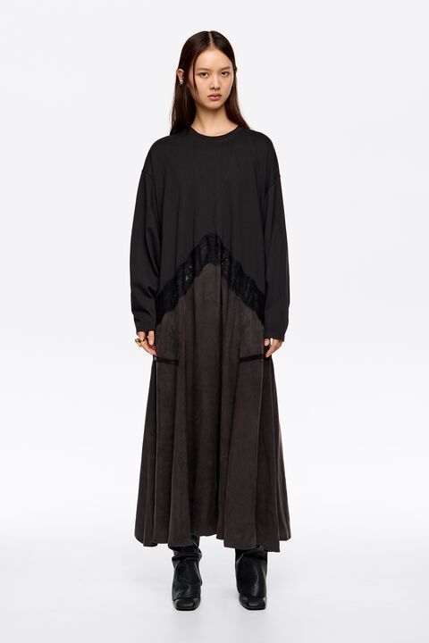 bimba y lola black dress BIMBA Y LOLA. Black heart-patterned shirt dress. TM – Hibuy market main image 0