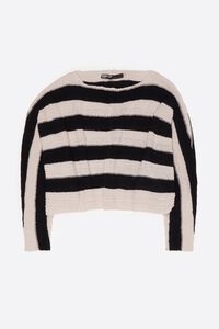 Black striped oversize cropped sweater