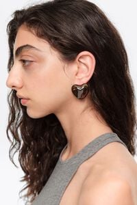 Pendientes corazones resina &aacute;mbar