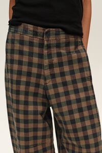 BARREL &ndash; Pantal&oacute;n vaqueiro cadros chocolate cintura axustable