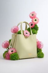 Small pale green leather Chihuahua bag