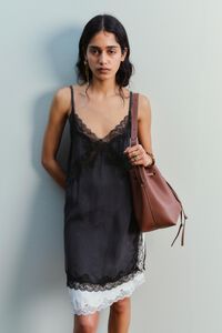 Top largo lencero negro lavado