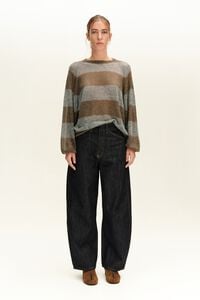 Toffee striped wool sweater