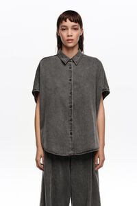 Camisa capa denim negro lavado