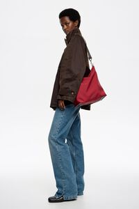 Large dark red gabardine Carlino bag