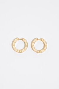 Hoop earrings ivory logo