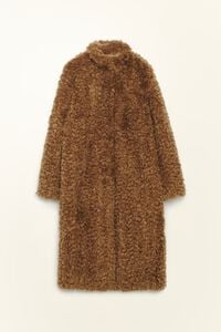Toffee fur midi coat