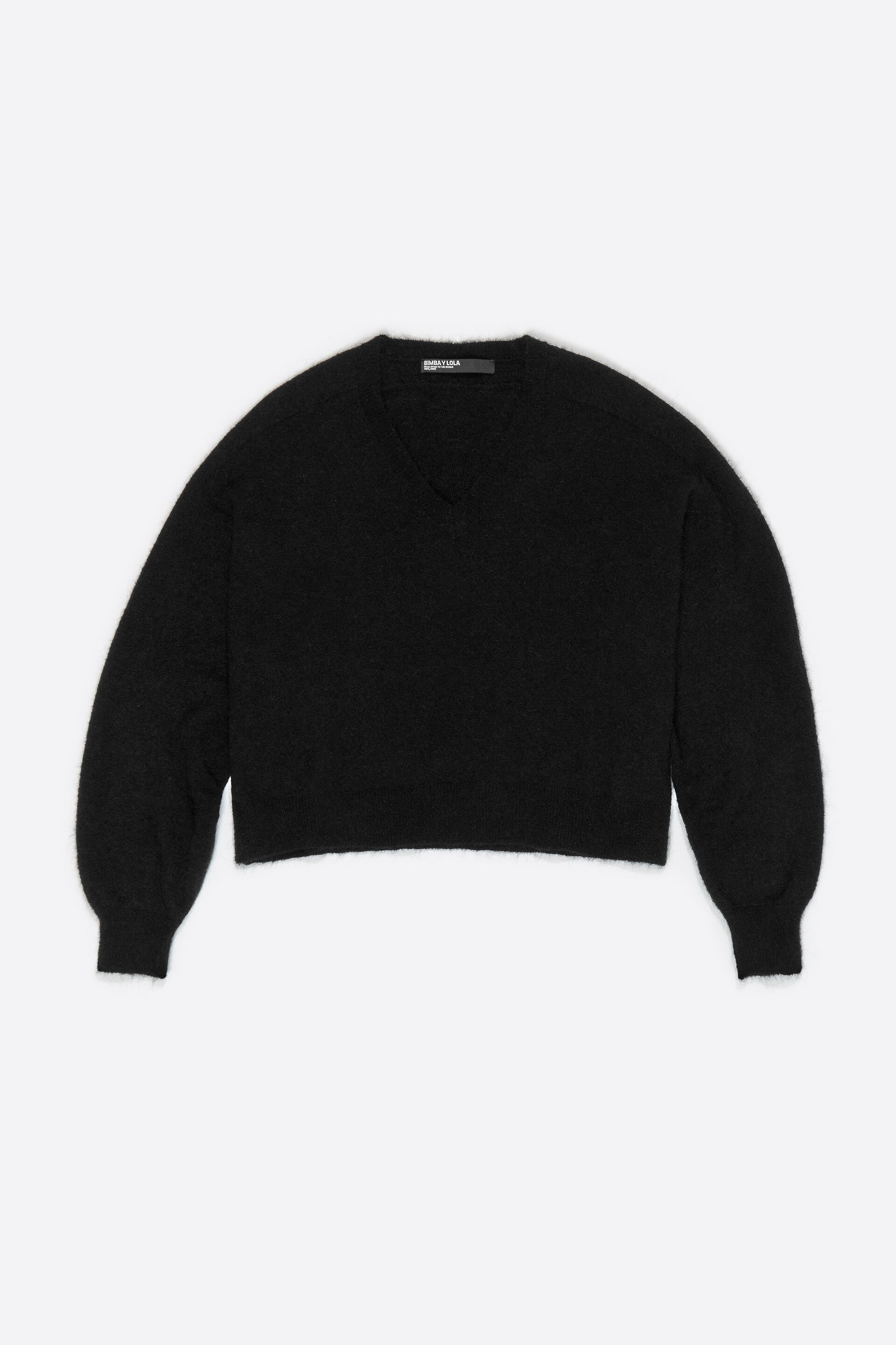 Pull Oversize BCBG Max Azria - Laine D'agneau, Col V, Noir, Taille L - Neuf Avec étiquettes