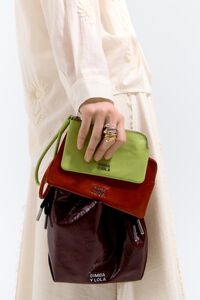 Chestnut leather mini Paper bag