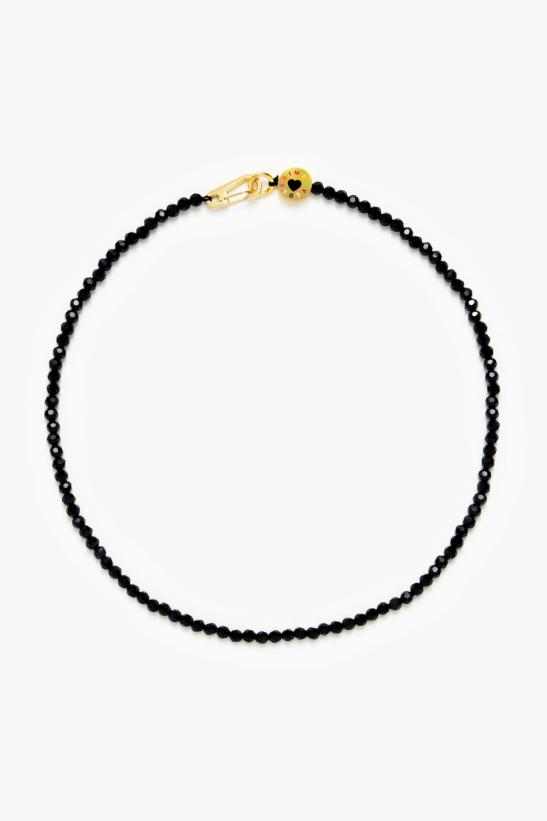 Short black bead necklace
