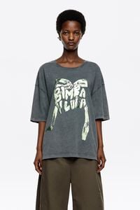 Camiseta logo lazo gris claro