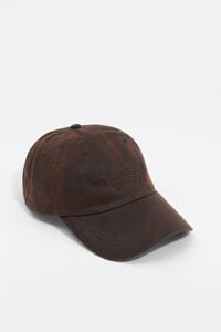 Brown coated fabric cap