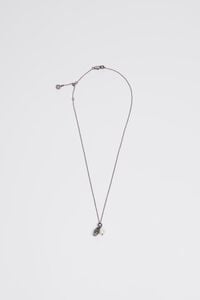 Aged silver necklace with seashell and pearl