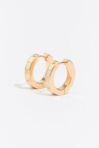 Pendientes aro mediano logo marfil